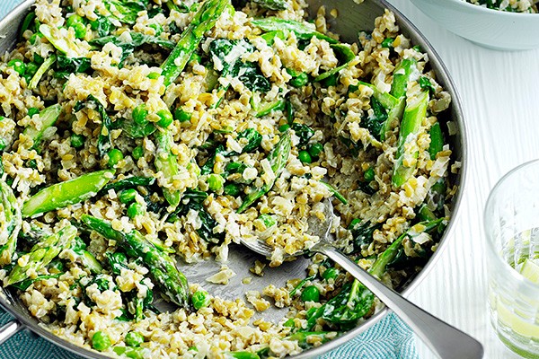 Risotto Recipe With Freekeh and Spring Greens
