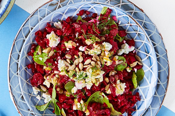Beetroot Rice With Feta Recipe