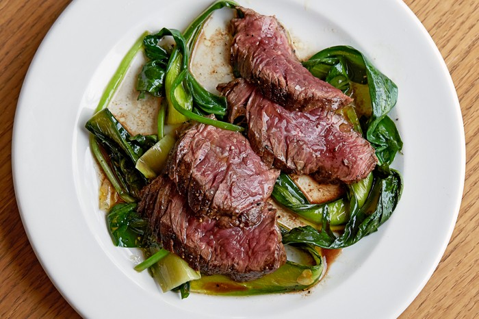 Hanger Steak Recipe with Braised Greens