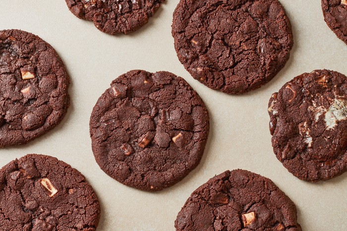 Triple chocolate chip cookies